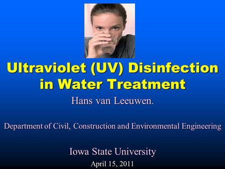 Ultraviolet (UV) Disinfection in Water Treatment