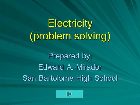 Electricity (problem solving)