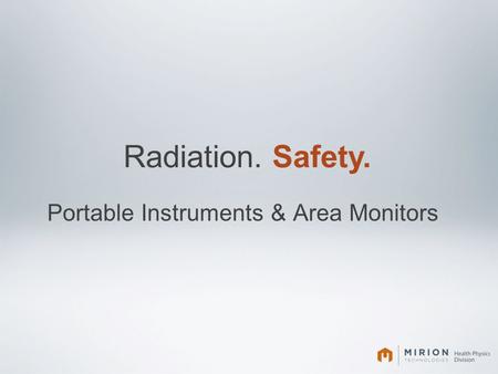 Portable Instruments & Area Monitors