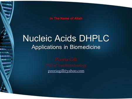 Nucleic Acids DHPLC Applications in Biomedicine