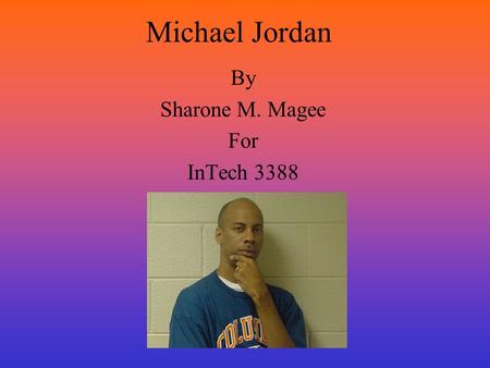 Michael Jordan By Sharone M. Magee For InTech 3388.