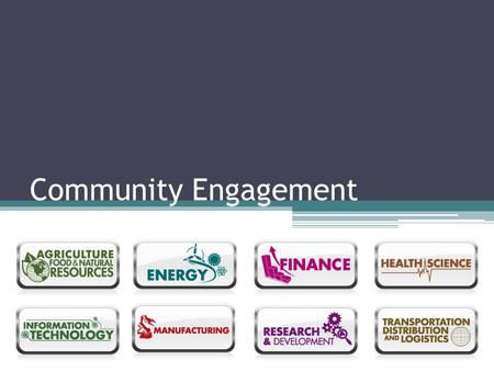 Community Engagement. ISLE Vision for the Future - Examples Connect to mentors. Find student organizations. Find challenges. Connect to project management.