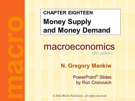 Chapter objectives Money supply Theories of money demand
