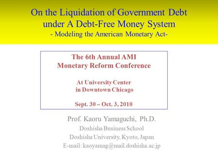 Monetary Reform Conference