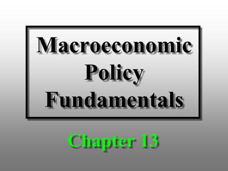 Macroeconomic Policy Fundamentals Chapter 13. Discussion Topics Characteristics of money Federal Reserve System Changing the money supply Money market.