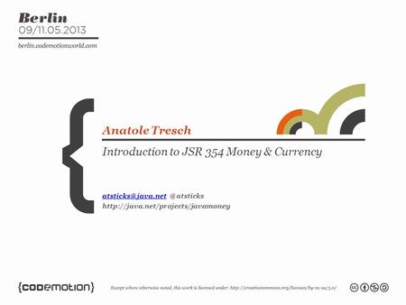 Introduction to JSR 354 Money & Currency Anatole