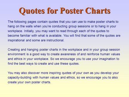 Quotes for Poster Charts