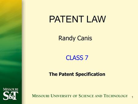 The Patent Specification