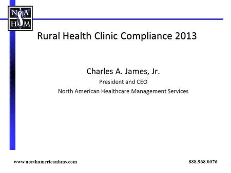 Rural Health Clinic Compliance 2013