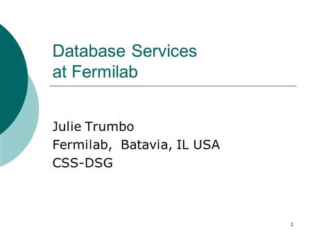 Database Services at Fermilab