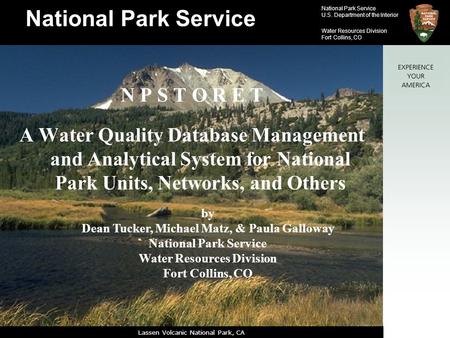 Dean Tucker, Michael Matz, & Paula Galloway Water Resources Division