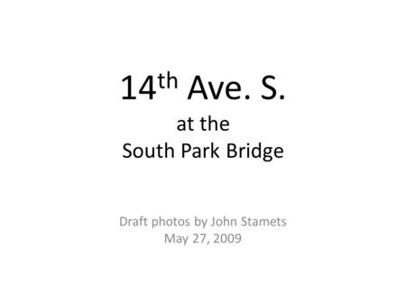 14th Ave. S. at the South Park Bridge