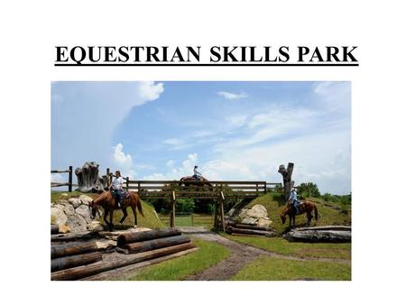 EQUESTRIAN SKILLS PARK. Vision Statement The Equestrian Skills Park (official name pending) will be a dynamic and fun venue that will inspire equestrians.