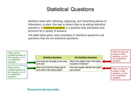 Statistical Questions