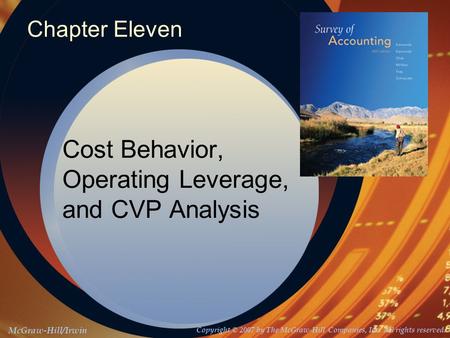 McGraw-Hill/Irwin Copyright © 2007 by The McGraw-Hill Companies, Inc. All rights reserved. Chapter Eleven Cost Behavior, Operating Leverage, and CVP Analysis.