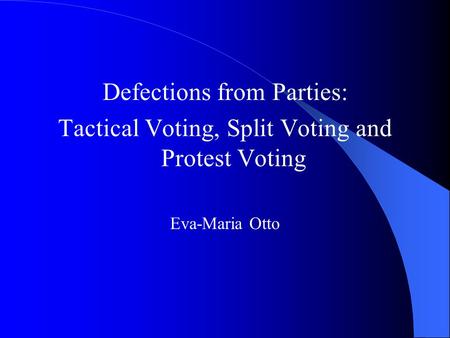 Defections from Parties: