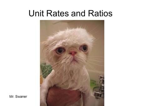 Unit Rates and Ratios Mr. Swaner.