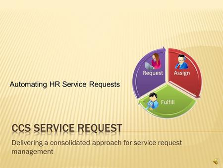 Delivering a consolidated approach for service request management Automating HR Service Requests.