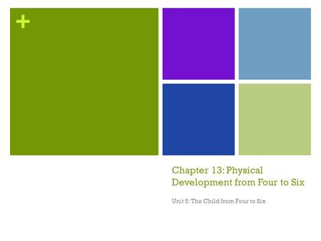 Chapter 13: Physical Development from Four to Six
