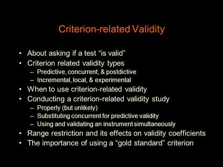 Criterion-related Validity