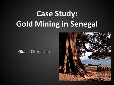 Case Study: Gold Mining in Senegal Global Citizenship.
