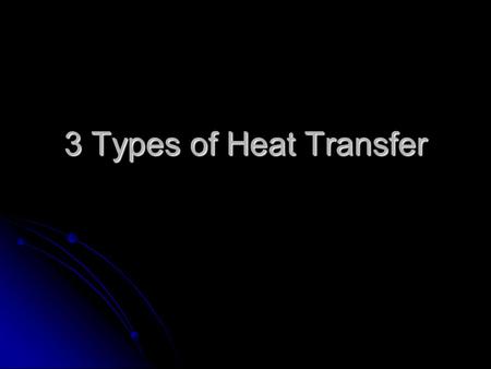 3 Types of Heat Transfer.