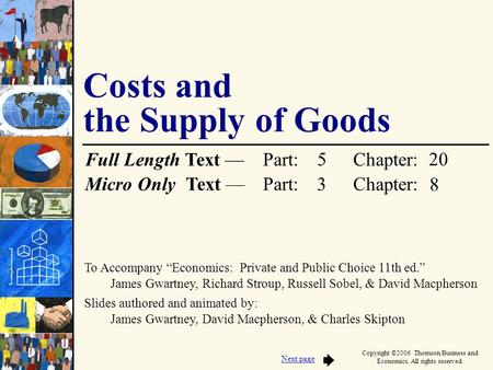 Costs and the Supply of Goods