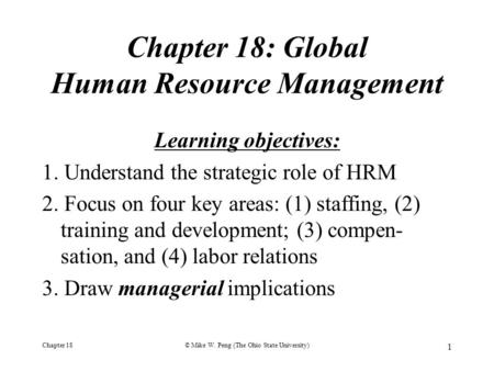 Chapter 18: Global Human Resource Management