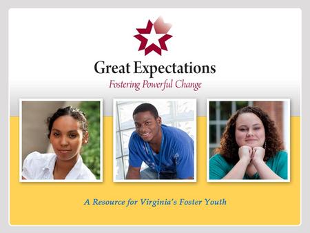The Road to the Finish Line: Support for Youth in Post Secondary Settings Great Expectations An Initiative of Virginias Community Colleges & the Virginia.
