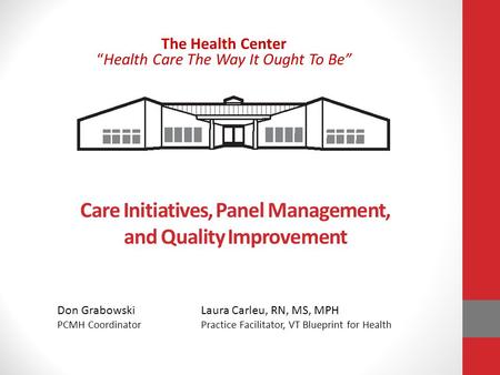 Care Initiatives, Panel Management, and Quality Improvement
