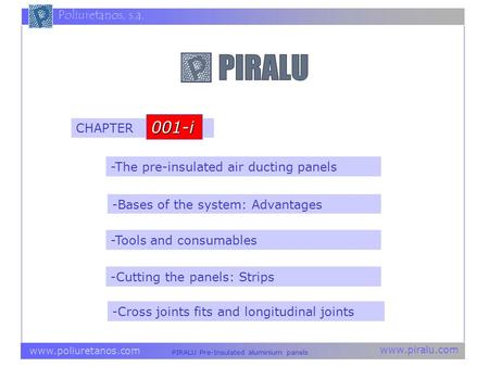001-i CHAPTER -The pre-insulated air ducting panels