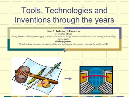 Tools, Technologies and Inventions through the years