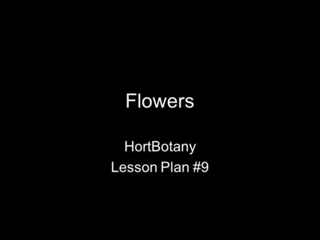HortBotany Lesson Plan #9
