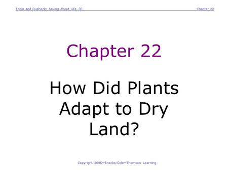 How Did Plants Adapt to Dry Land?