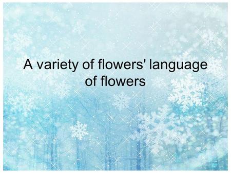 A variety of flowers' language of flowers. A fourth-leaf clover.