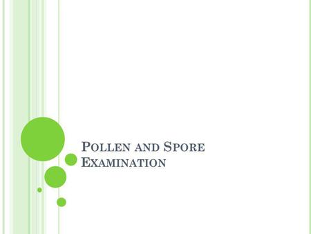 P OLLEN AND S PORE E XAMINATION. I NTRODUCTION Pollen and spore information can be used to determine the following: Was the body moved? Where did the.