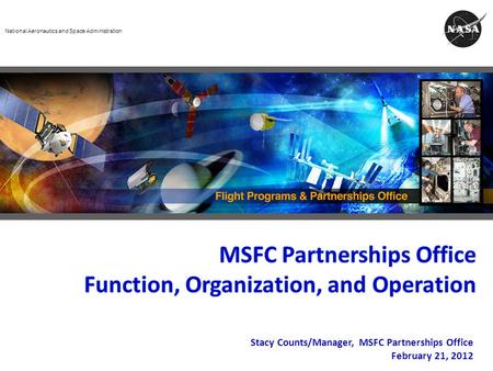 MSFC Partnerships Office Function, Organization, and Operation