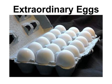 Extraordinary Eggs. Unit Objectives Discover how eggs fit into a healthful diet Analyze the factors which influence the quality, use, and cost of eggs.
