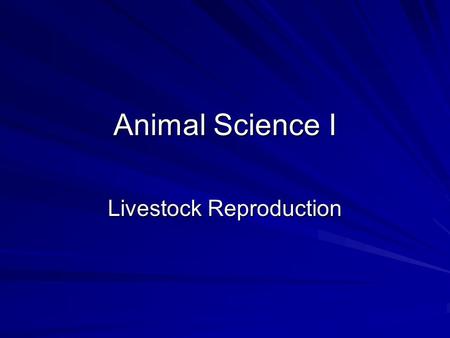 Livestock Reproduction