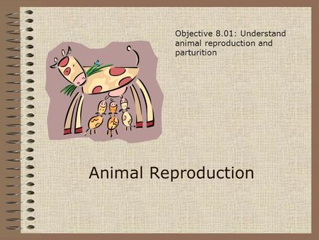 Objective 8.01: Understand animal reproduction and parturition