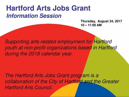 Hartford Arts Jobs Grant Information Session