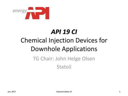 API 19 CI Chemical Injection Devices for Downhole Applications