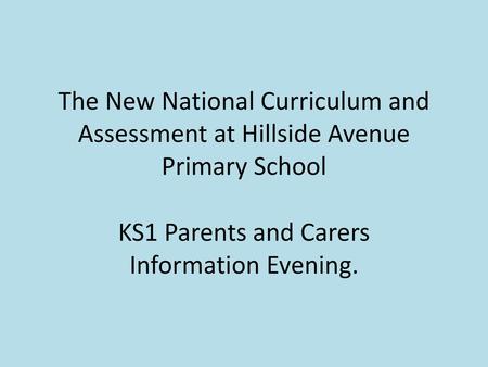 The New National Curriculum and