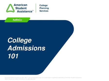 AaBbCc College Admissions 101.