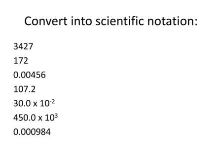 Convert into scientific notation: