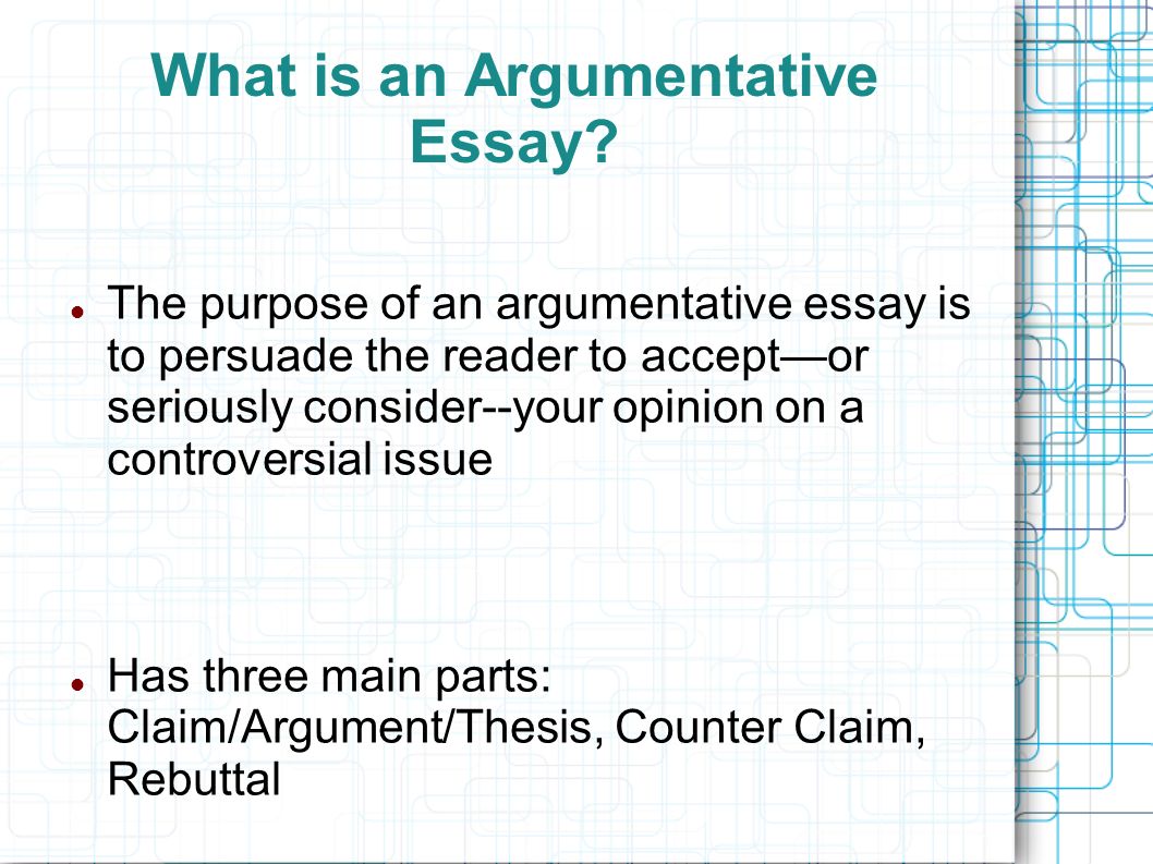 meaning of argumentative essay