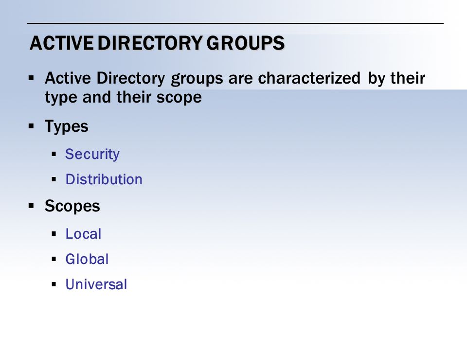 Active Directory Group Scopes 61