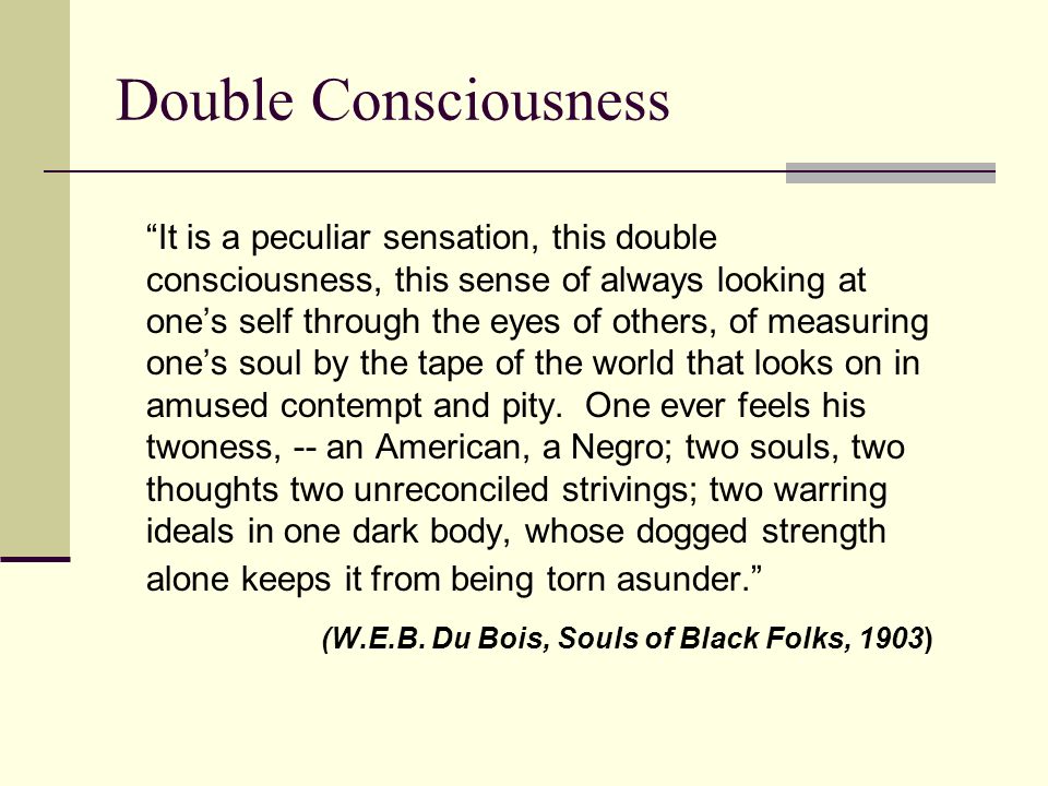 dubois double consciousness