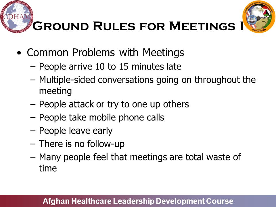 Ground Rules For Group Meetings 42
