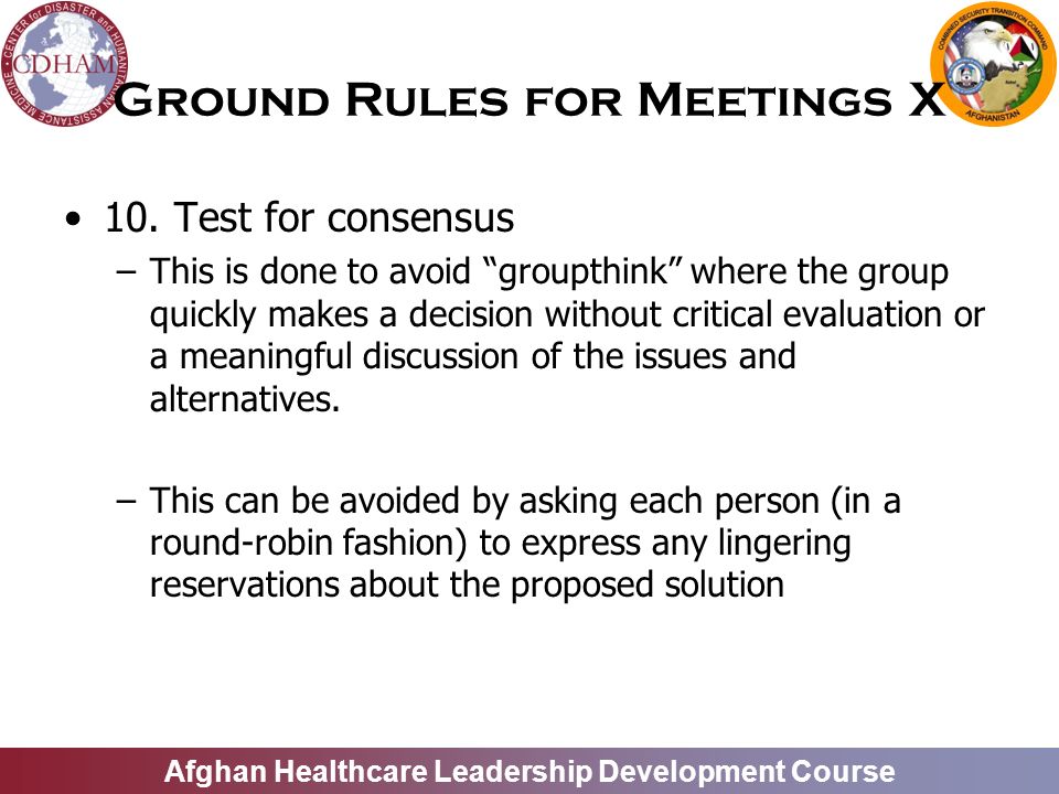 Ground Rules For Group Meetings 24